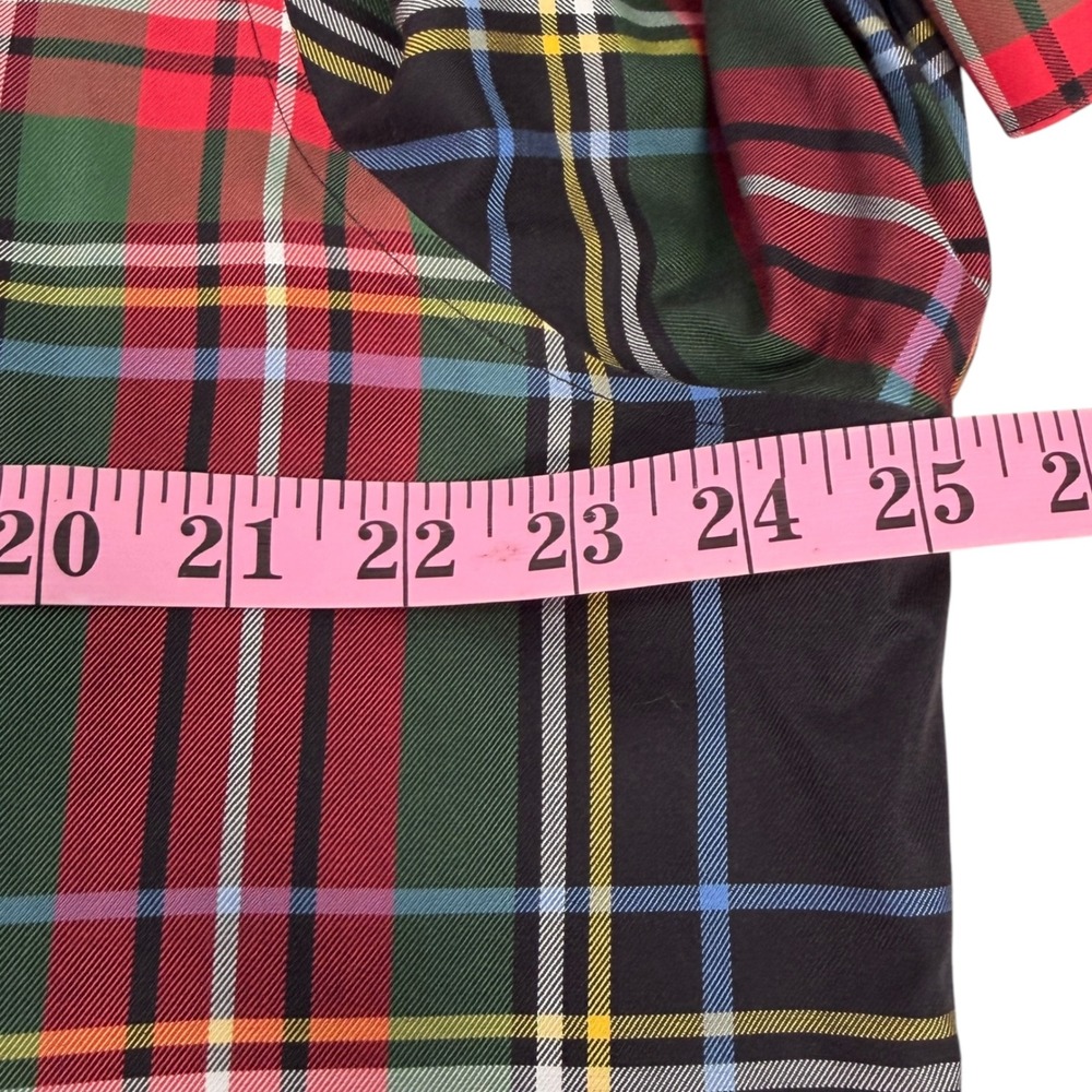 Foxcroft 18W Non-Iron Shaped Fit Plaid Button Up Shirt Red Green Cotton Tartan - Picture 3 of 8